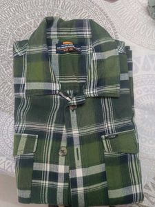 Green Plaid Casual Shirt