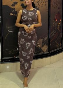 Brown Floral Dress