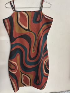 Retro Swirl Bodycon Mini Dress