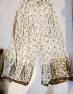 Biba Off White Golden Print Pallazo