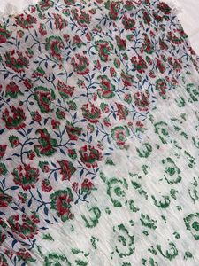 Floral red and green dupatta