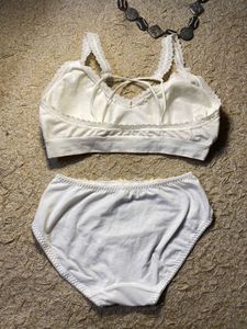 White Lingerie Set with Pinteresty Floral Details