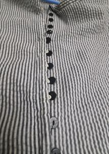 STYLISH STRIPED TOP WITH Button-up Sleeve Detail