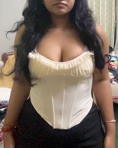 Beige Tie Back Corset Top