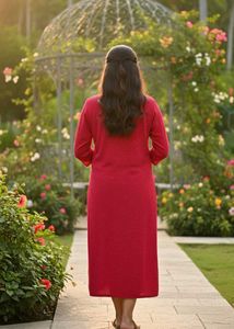 Elegant Red Midi Dress