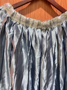 Grey Silk Blend Skirt