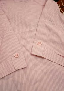 Pink Striped Collared Button-Down Shirt