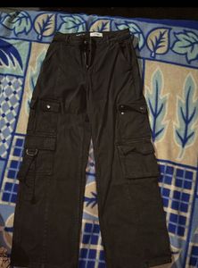 8 pocket black cargo jeans