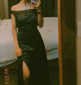 New Slit Black Dress