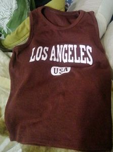 Brown Los Angeles Crop Tank Top