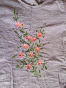 Beautiful Embroidery Light Purple Colour Khadi top