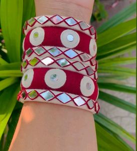 Mirror Work With Thared Bangles