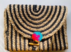 jute clutch with chain