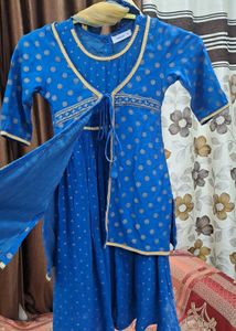 Kids Kurti With Jacket And Dupatta