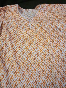 Yellow Diamond Print Tunic Dress