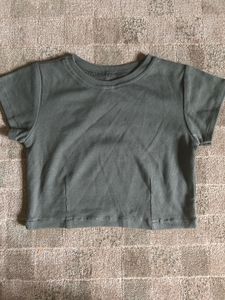 Olive Green Cropped Tee