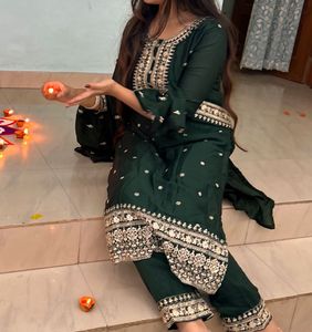 Elegant Green Embroidered Salwar Suit