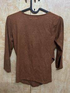 Bershka Brown Top - Size S