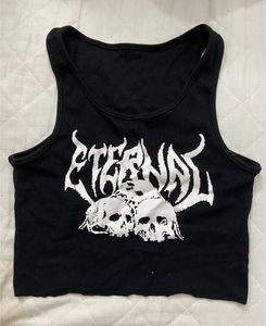 Black Graphic Tank Top