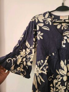 Alia Cut Indigo Top