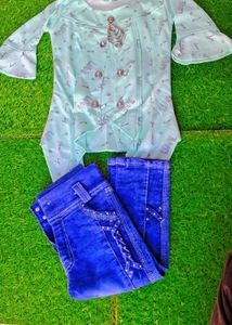 Fancy Party Wear Girls Top Jeans 👗👖