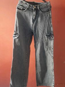 Denim Cargo Pants