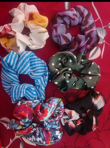 Pack Of 6 Hair Scrunchies