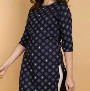 Navy Print Tunic Dress