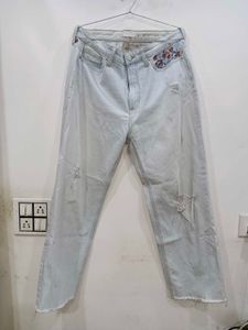 Embroidered Distressed Celebrity Jeans