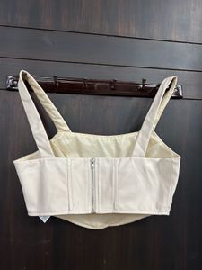Cream Corset Crop Top