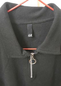 H&amp;M Black Zip-Up Polo Shirt Tank Top