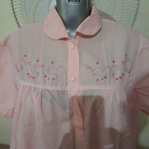 Full Length Nightie, Floral Front Pattern, 42&#34;