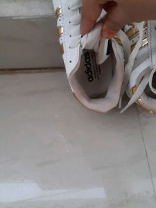 White Adidas Lace Shoes for Boys