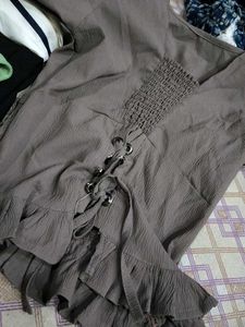 Crochet Brown Top For Women