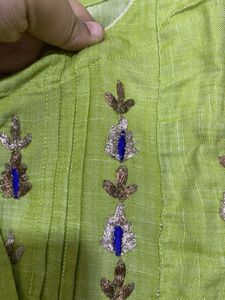 Green Embroidered Kurta Set