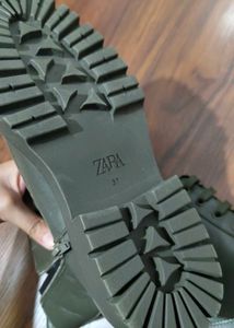 Zara Olive Green Ankle Boots