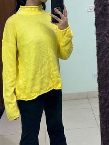 Yellow Knitted Korean Sweater Pullover