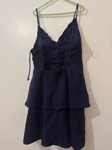 Navy Tiered Mini Dress
