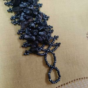 Tibetan Black Stone Chip Bracelet