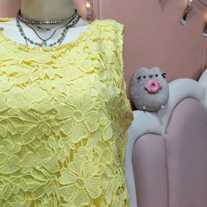 💛 Sunny Yellow Lace Top! 💛