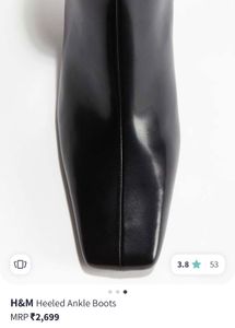 H&amp;M Leather Black Angle Boots