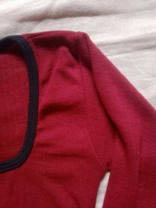 Burgundy Ribbed Top