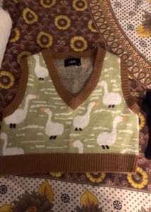 Goose Print Sweater Vest