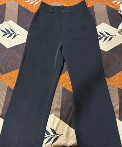 Black Wide Leg Trousers In Size M