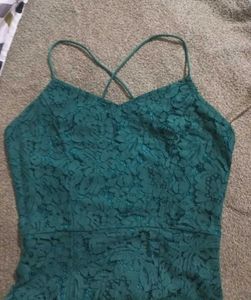 Green Lace Midi Dress