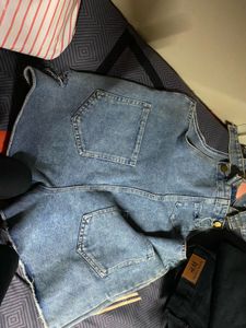 cute korean style denim pinafore