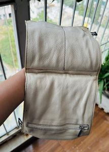 Leather Sling Bag with multip zip pouch
