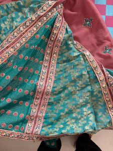 Elegant Embroidered Saree In Lehnga Style