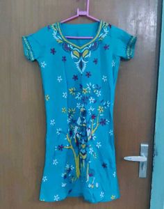 Kantha Work Blue Kurti