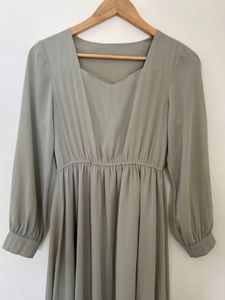 Sage Green Maxi Dress with Long Sleeves
